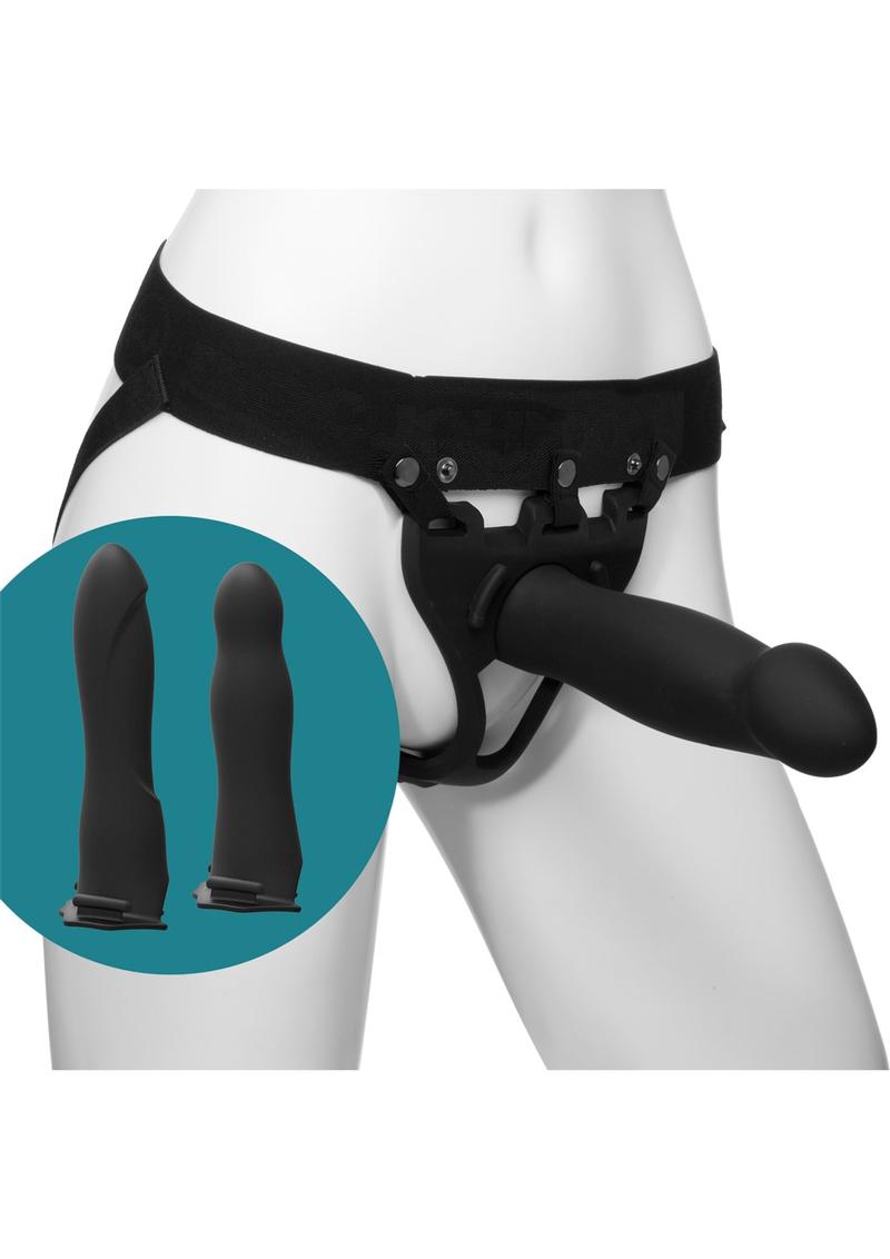 Body Extensions Be Ready Silicone Strap-On Harness with 2 Hollow Dildos